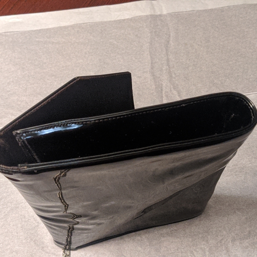 Handbag Patten Leather Evening /Pearlized Decor & Silver Hardware - Picture 9 of 15
